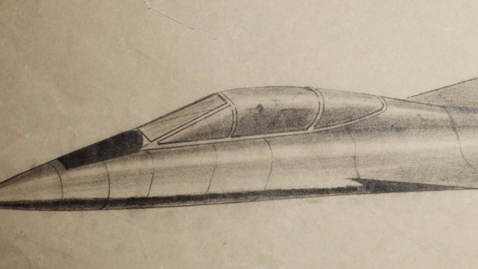 Sketch of fighter plane