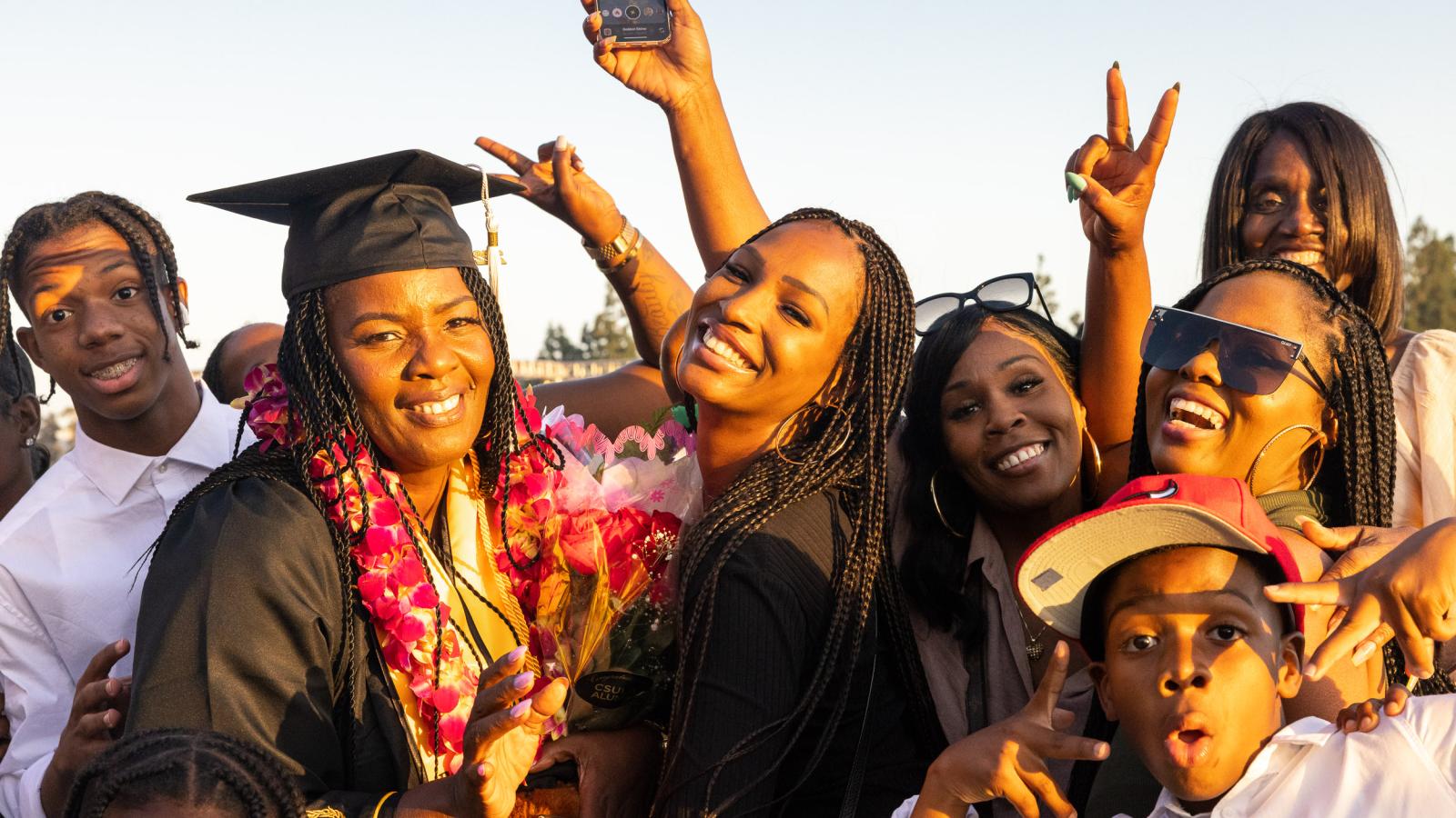 Group of Black students celebrating