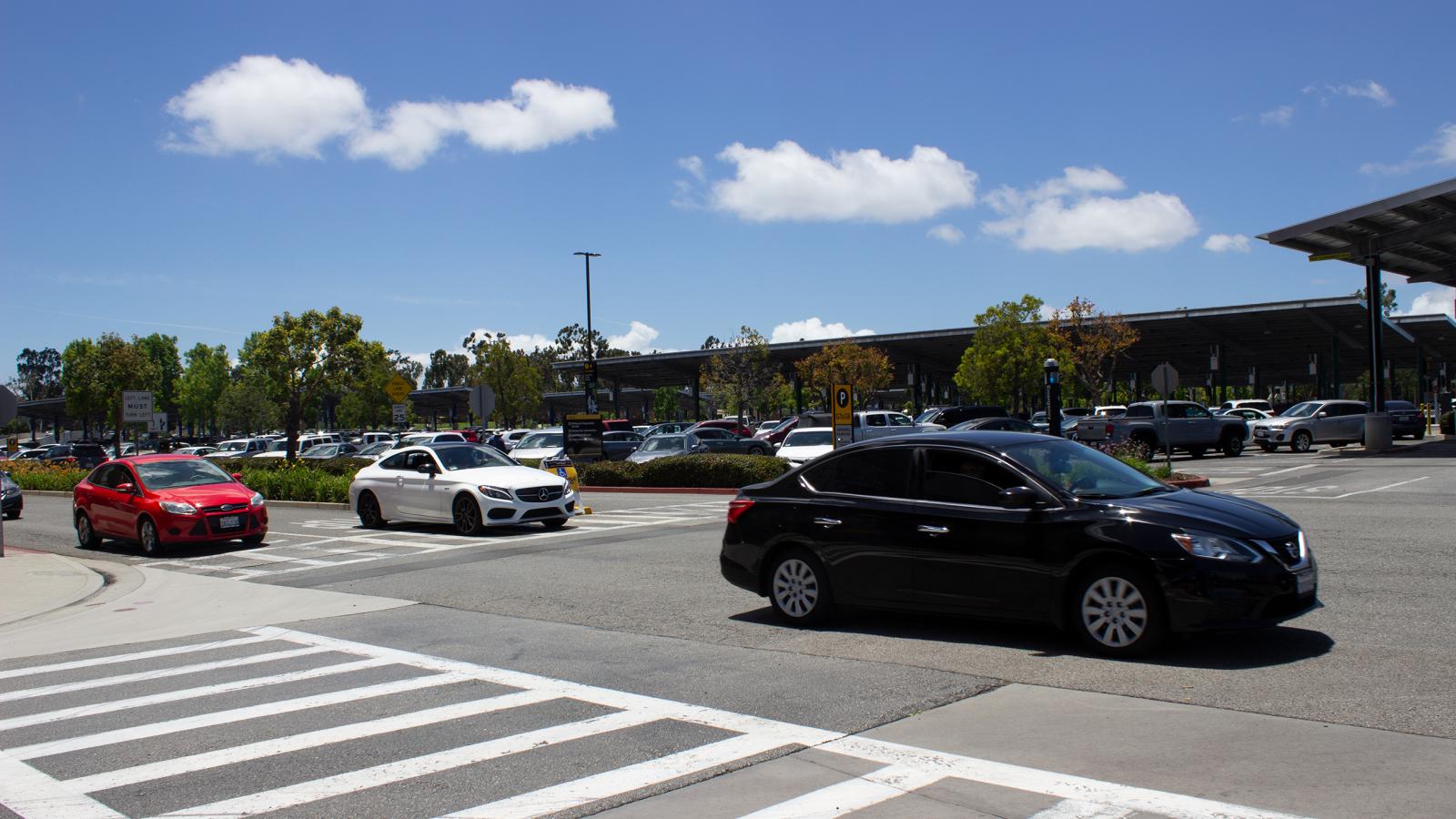 Intersection with cars crossing