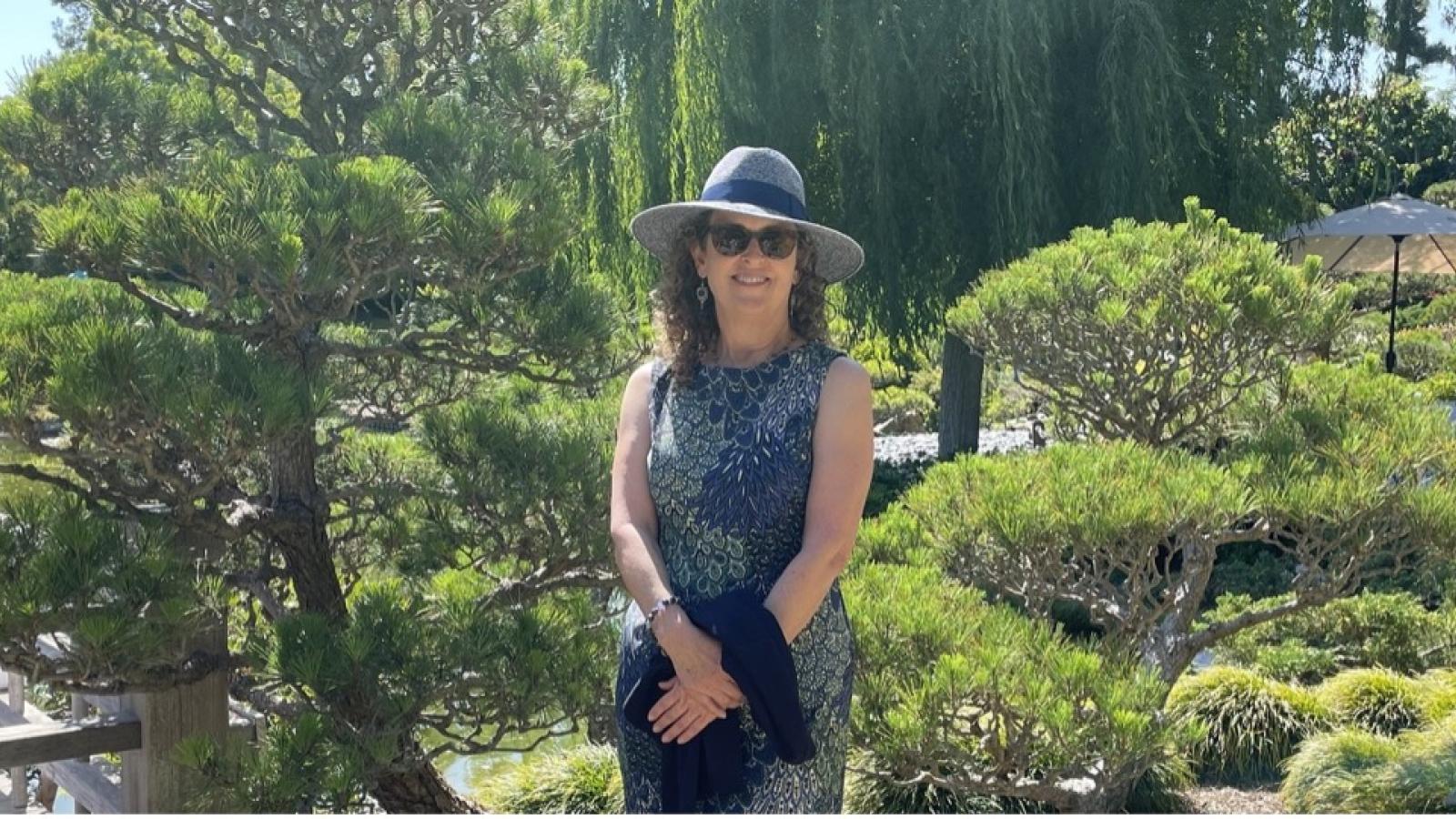 Maryanne Horton poses at the Japanese Garden