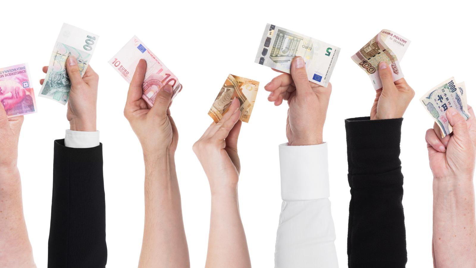 many  hands with money