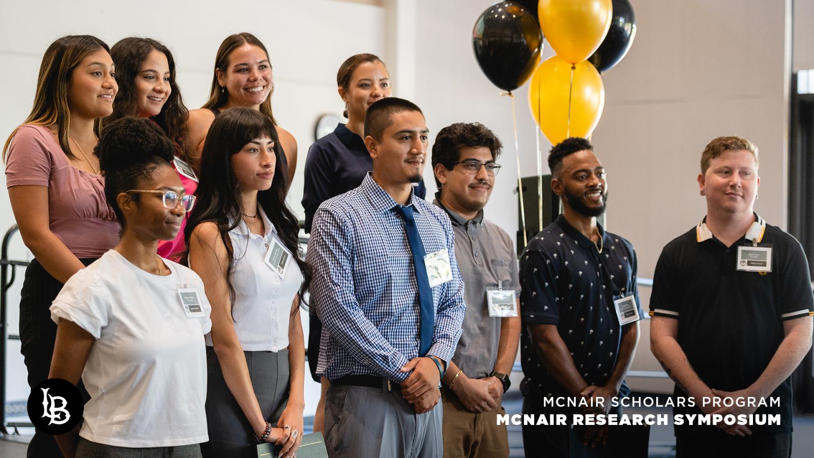McNair Scholars gather for group picture at their 2023 research symposium