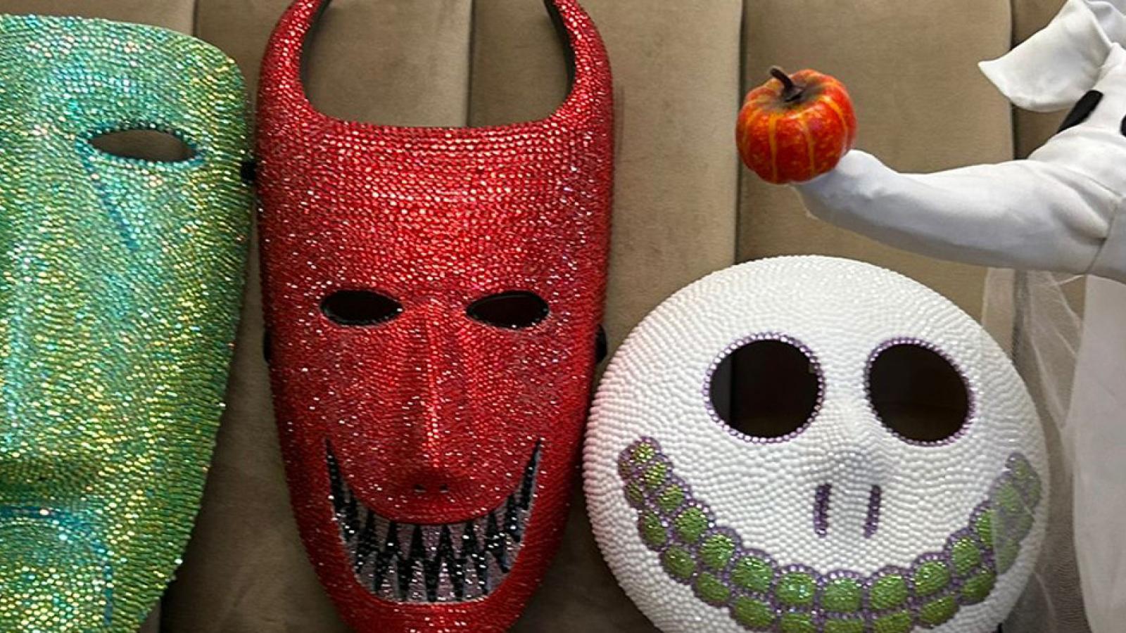 halloween masks and trophies