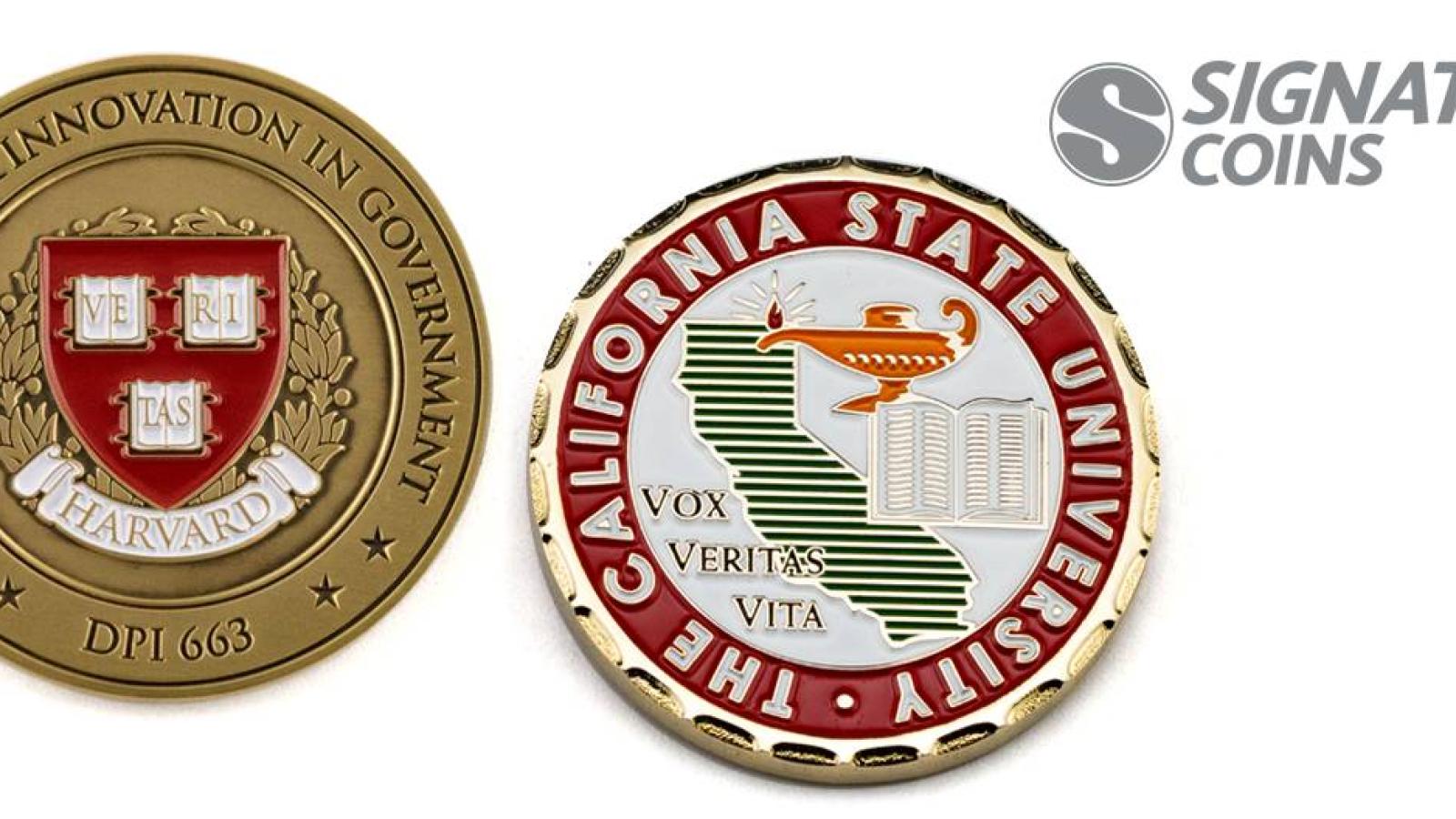 Two Examples of University Challenge Coins