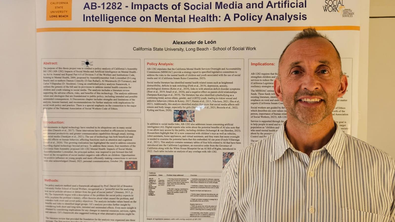 Student with poster