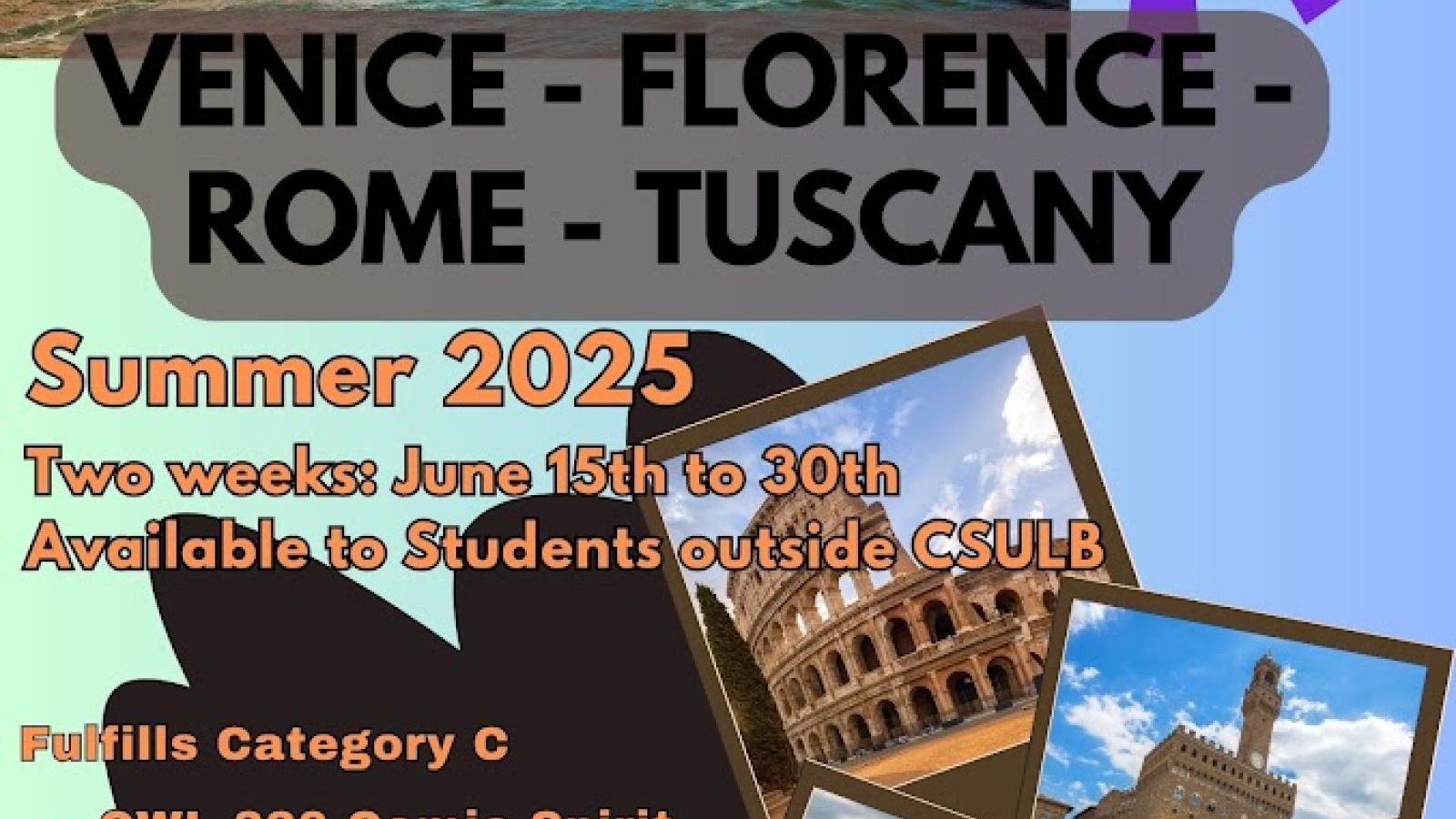 flyer for Dr Cooper's classes in Italy