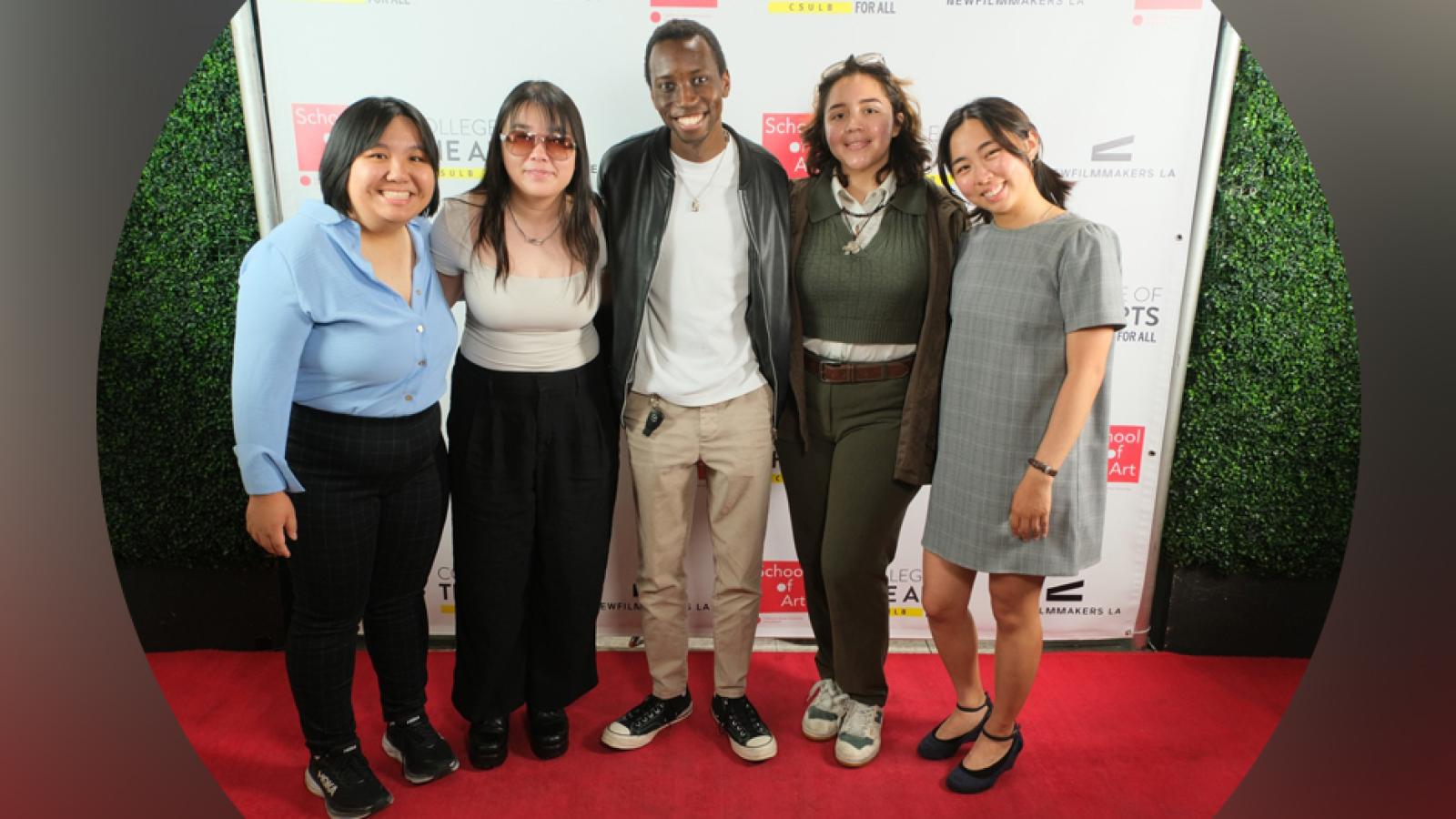 Diverse students at an animation festival.