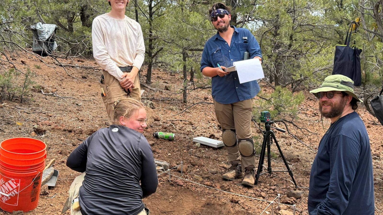 CSULB students at an archaeological dig site in Arizona