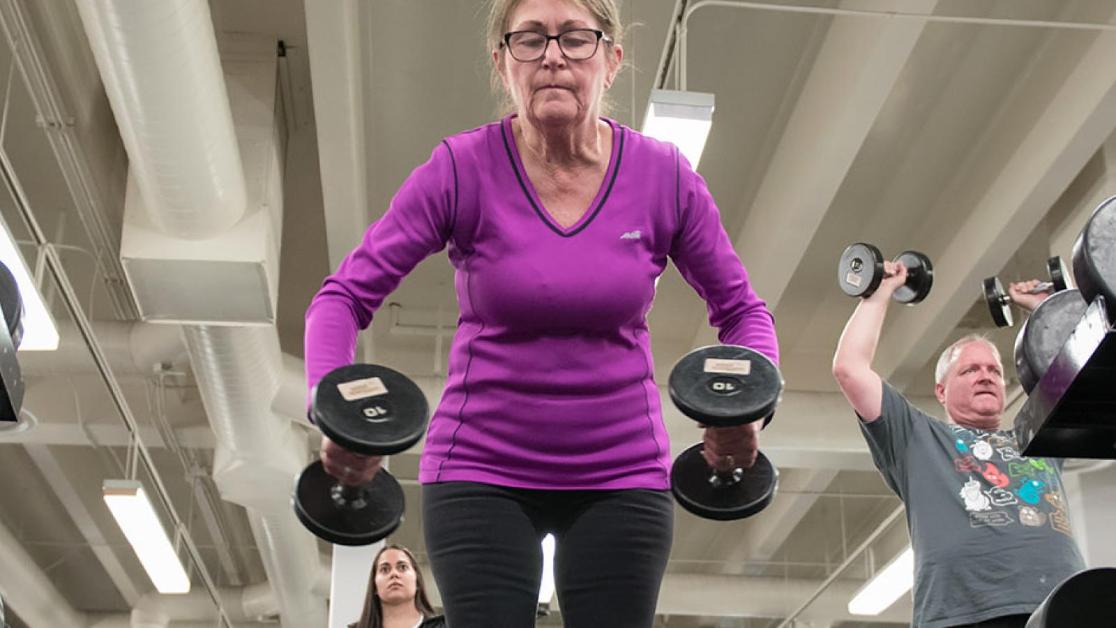 Woman lifting weights