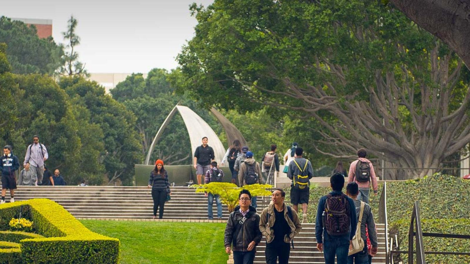 CSULB Campus Steps with Students
