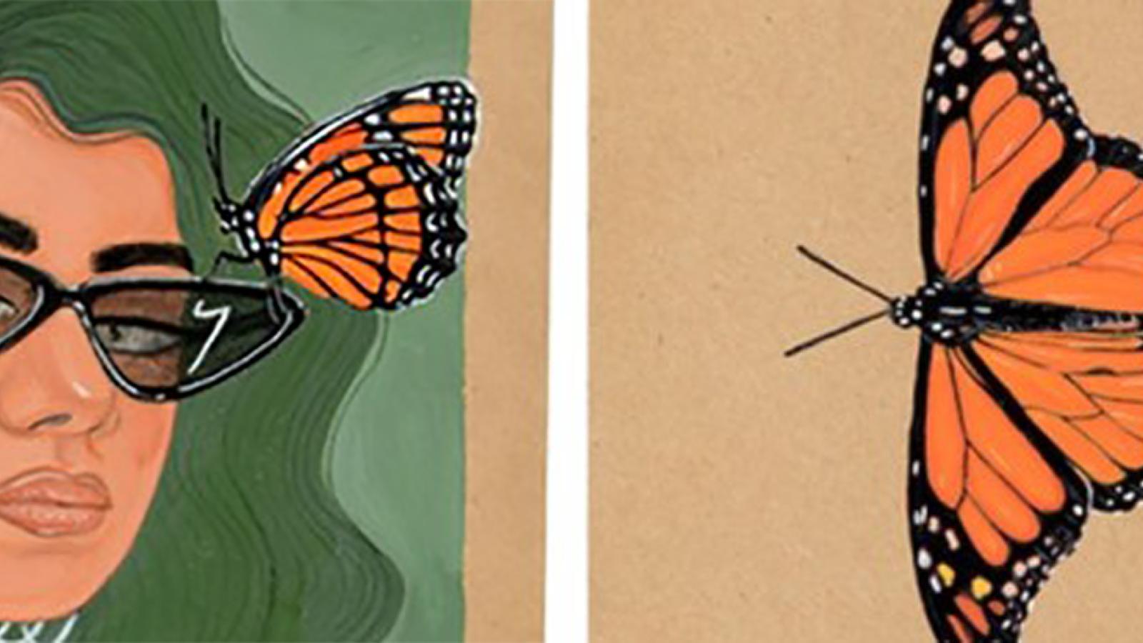 Artwork depicting butterfly by CSULB alum Diana Sanchez