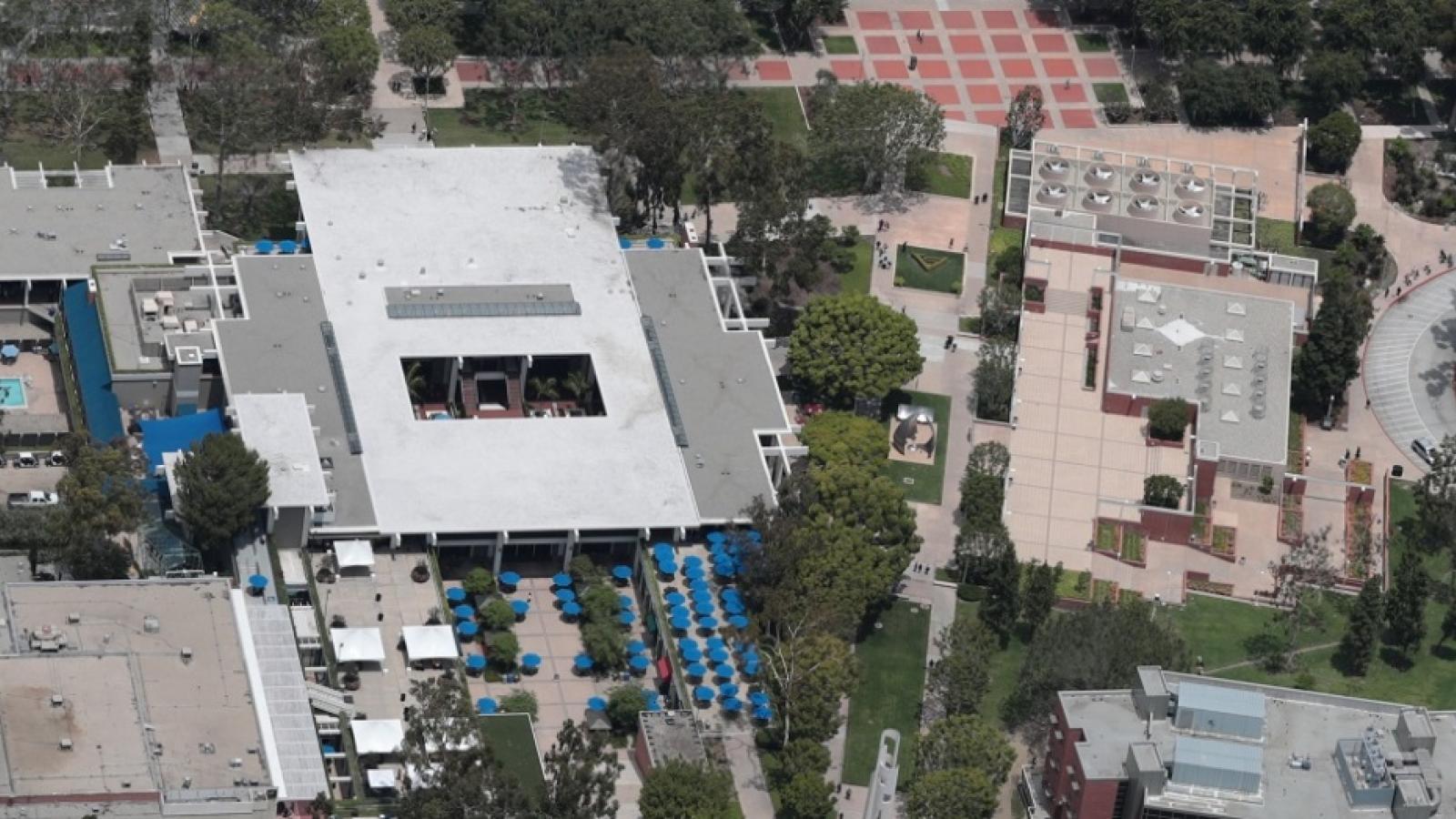Aerial view of a section of our campus