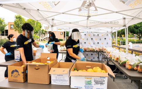 Basic Needs food bank with student assistants