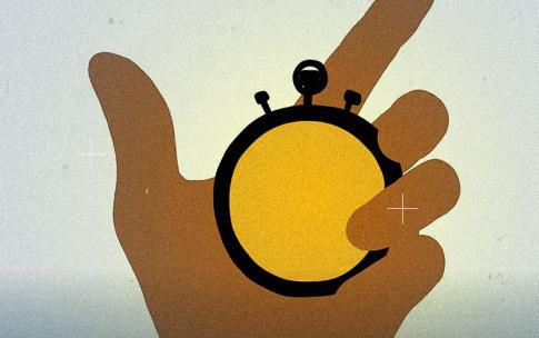 animated hand holding a stopwatch