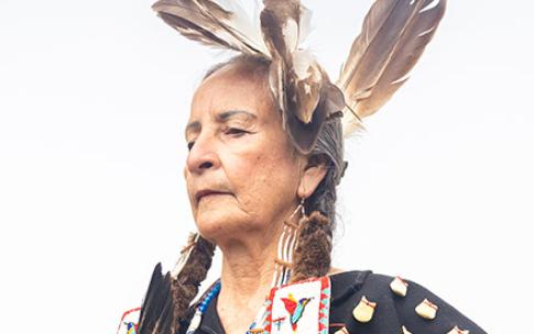 Native American woman at powwow