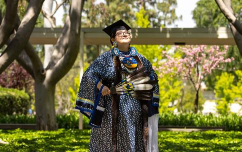 Graduate enjoying the campus