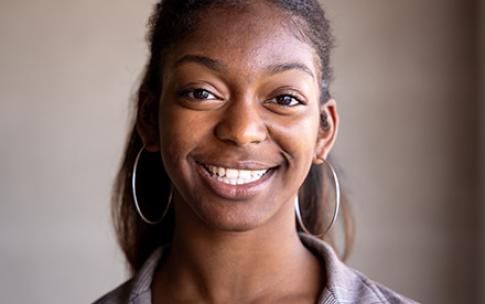 A portrait of Chloe Thomas, an inaugural recipient of the Black Student Success Scholarship