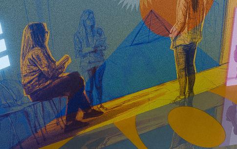An illustration showing a counseling session.
