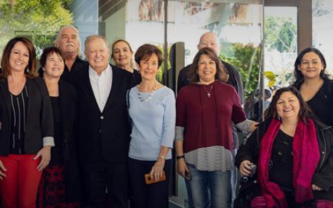 Bob Murphy with a group during opening of the Student Success Center