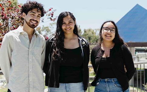 Beach EDGE graduates Diego Diaz, Lupita Nieto and Christina Lopez