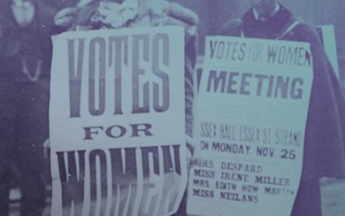 women protesting vote