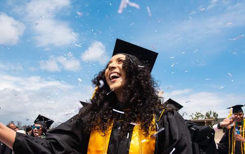 Female graduate during commencement