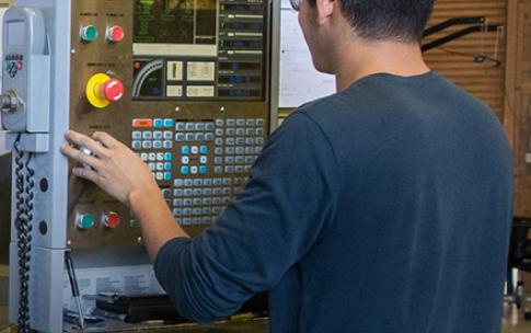 Engineering student at work