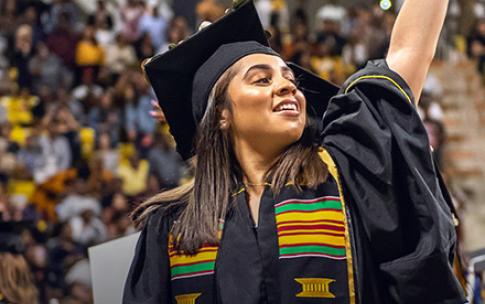 student at commencement
