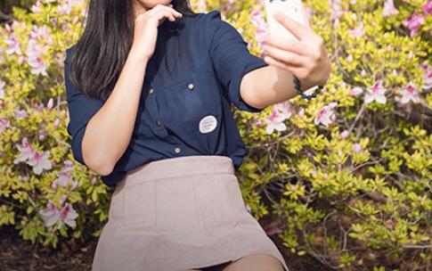 Girl takes selfie