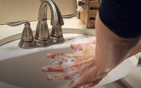 Nurse washing hands