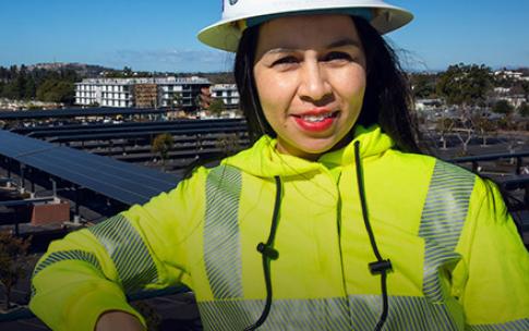 Graduate Illary Archilla in construction gear