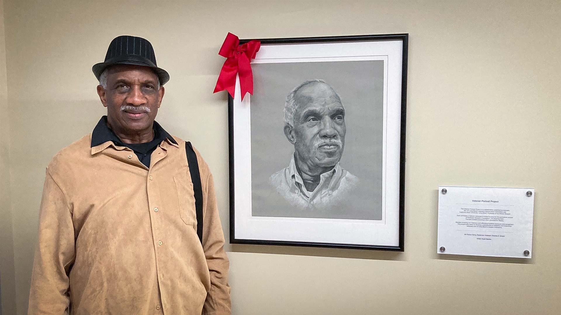 Veteran Charles Smart stands by portrait