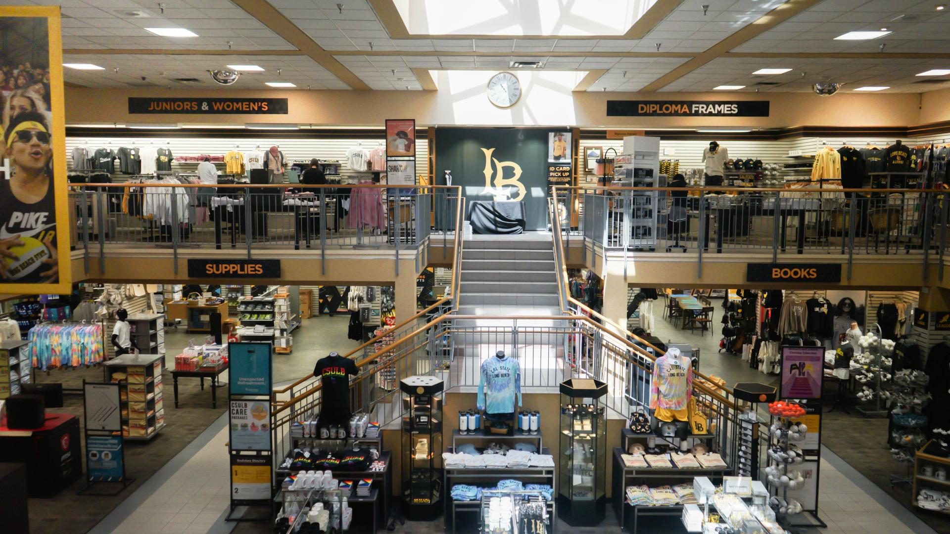 A photo of the whole University Bookstore from the second floor.