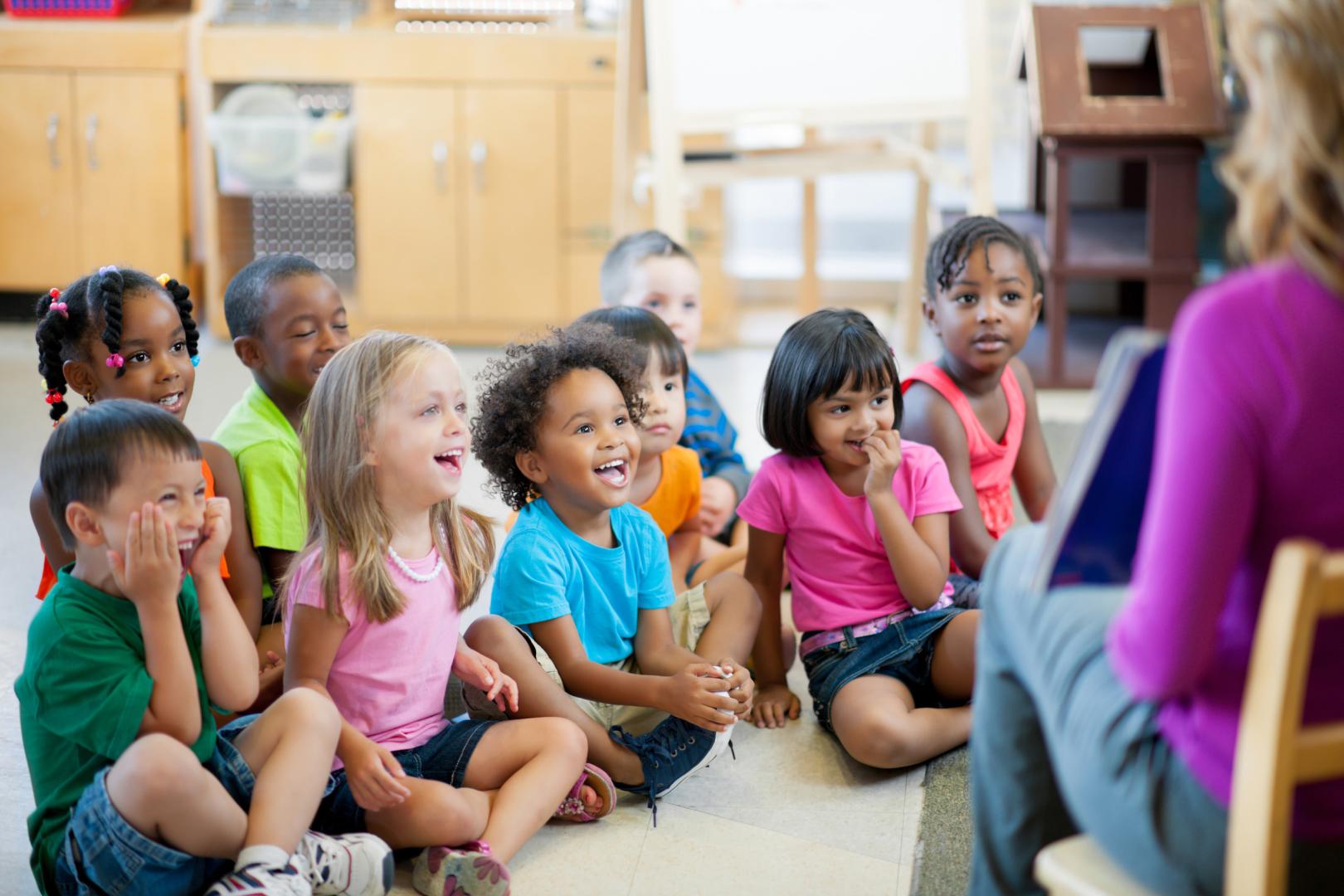 Children in classroom during carpet time