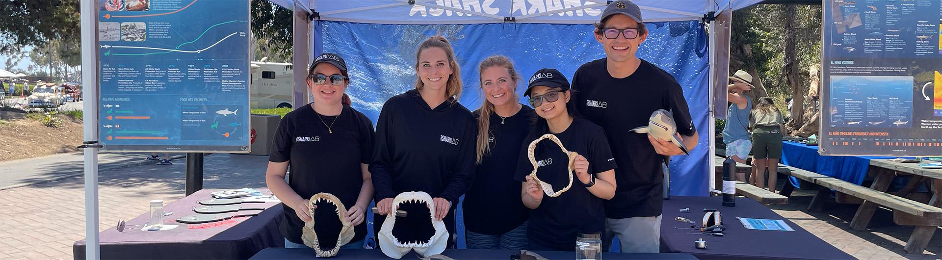 Shark Lab student researchers at the Shark Shack
