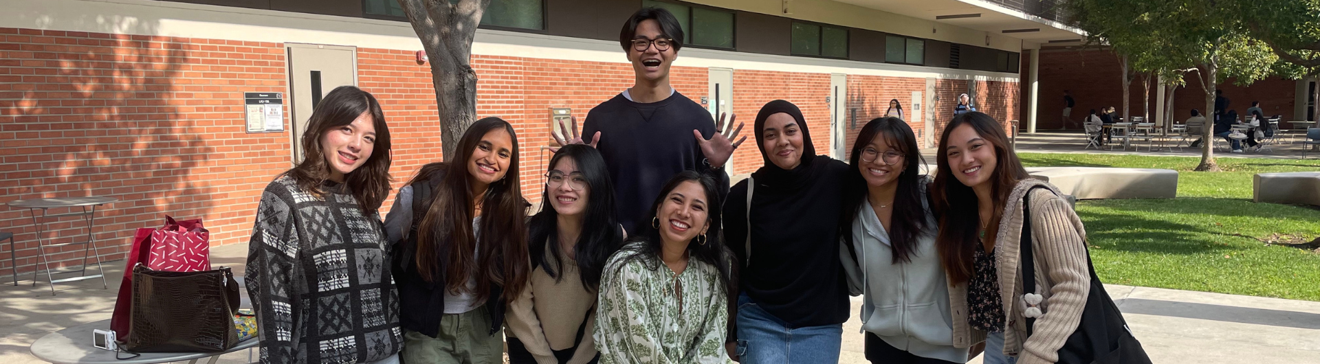 Professor and students group photo