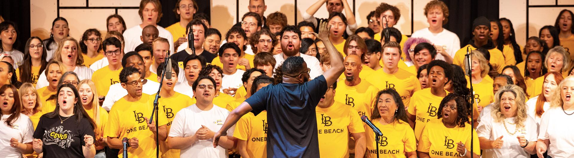 group of students singing