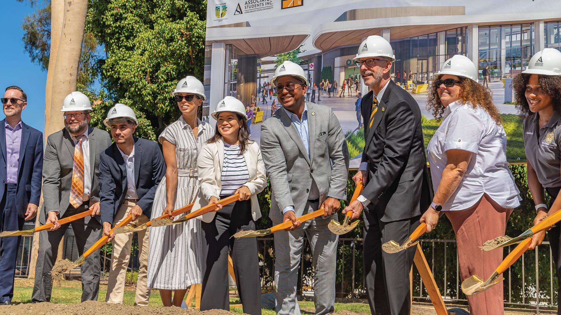 Dignitaries with shovels at Future U groundbreaking
