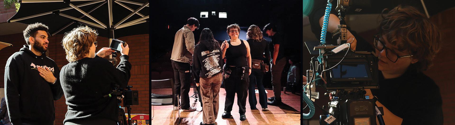 Scenes of Karma Sarni working on a film
