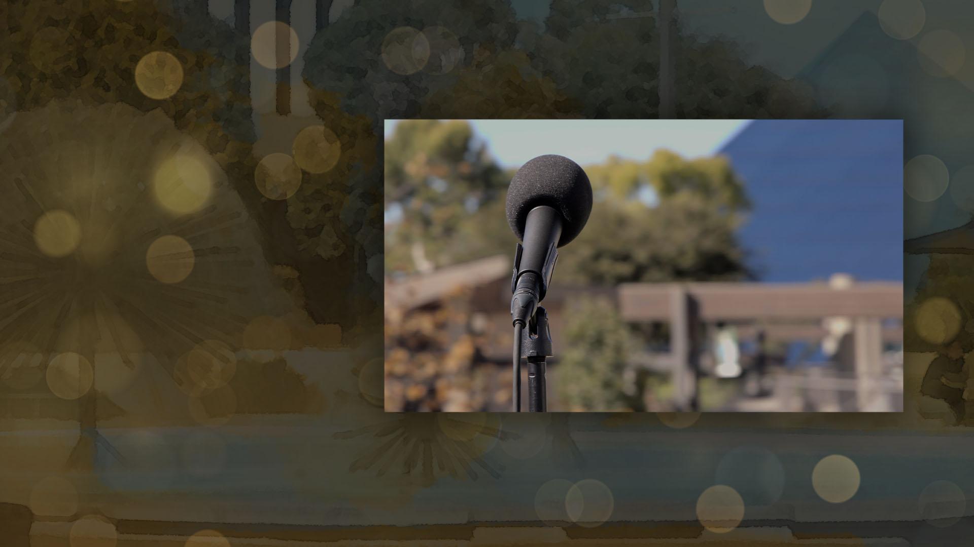 Holiday video image of microphone