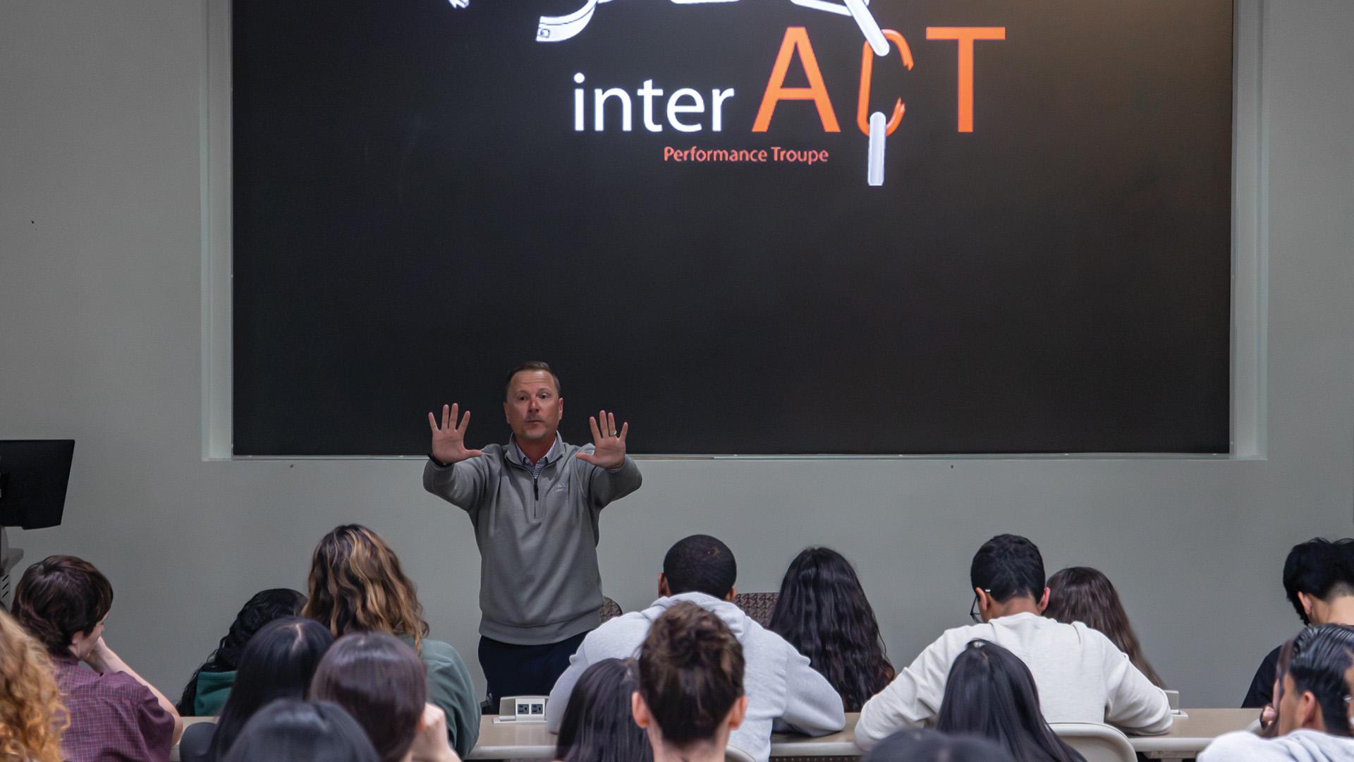 An audience watching an interACT performance at CSULB