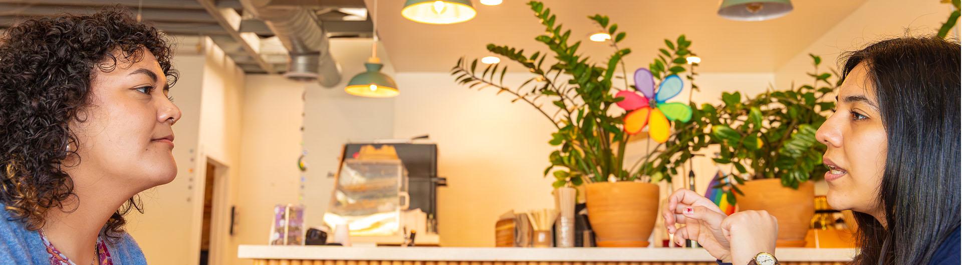 Field interview with a CSULB student at right