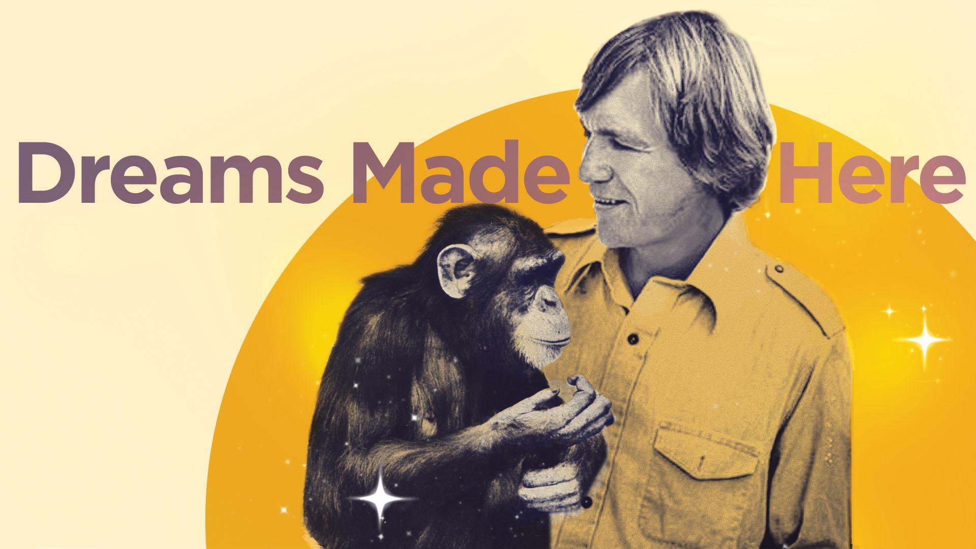 Roger Fouts '64 and chimp
