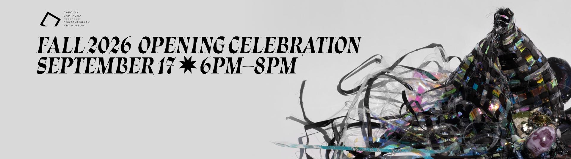 Decorative banner for opening celebration at the museum