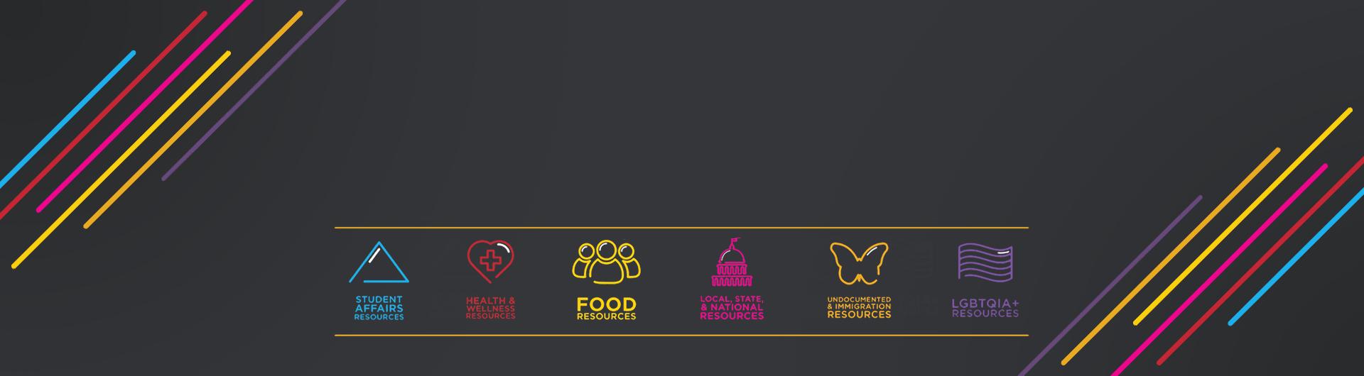 Student Affair, Health & Wellness, Food, Local, State & National, Undocumented & immigration, LGBTQIA+ Resources