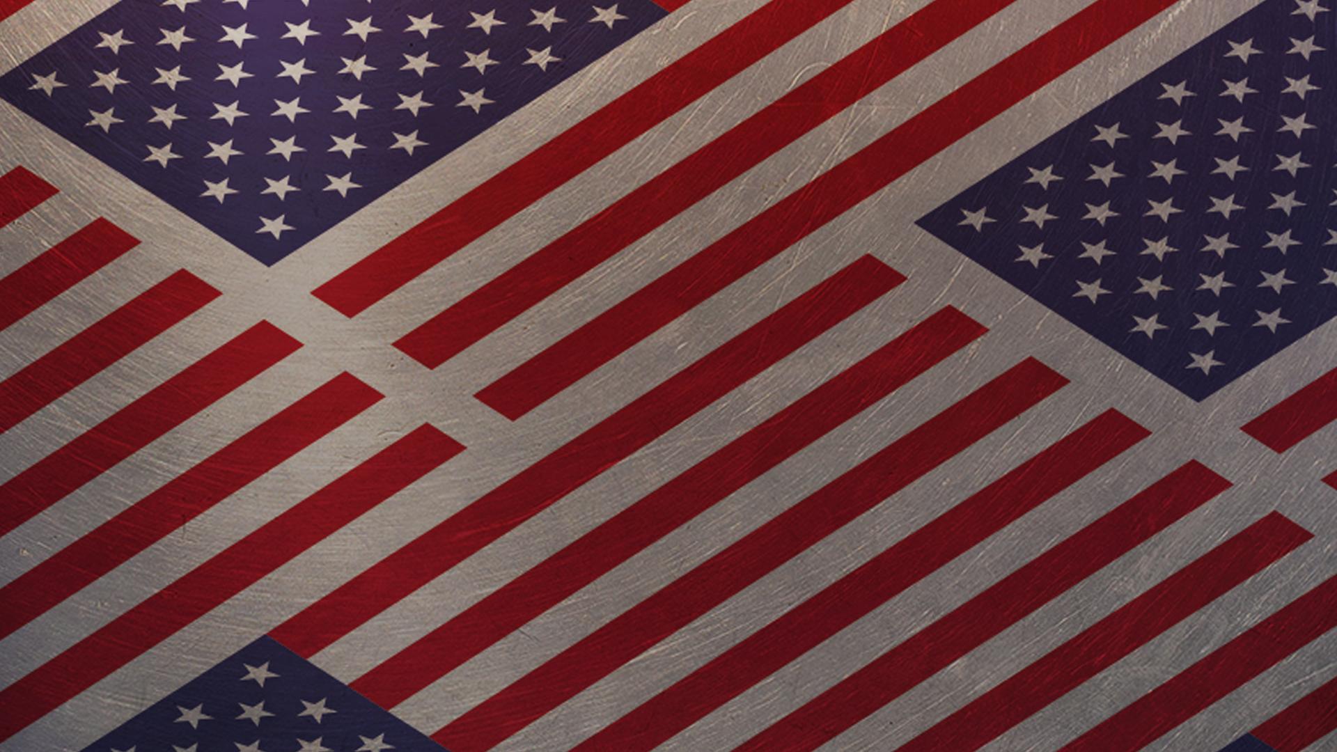 illustration of many American flags