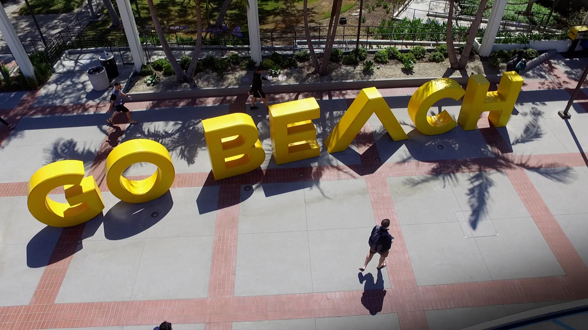 Go Beach letters.