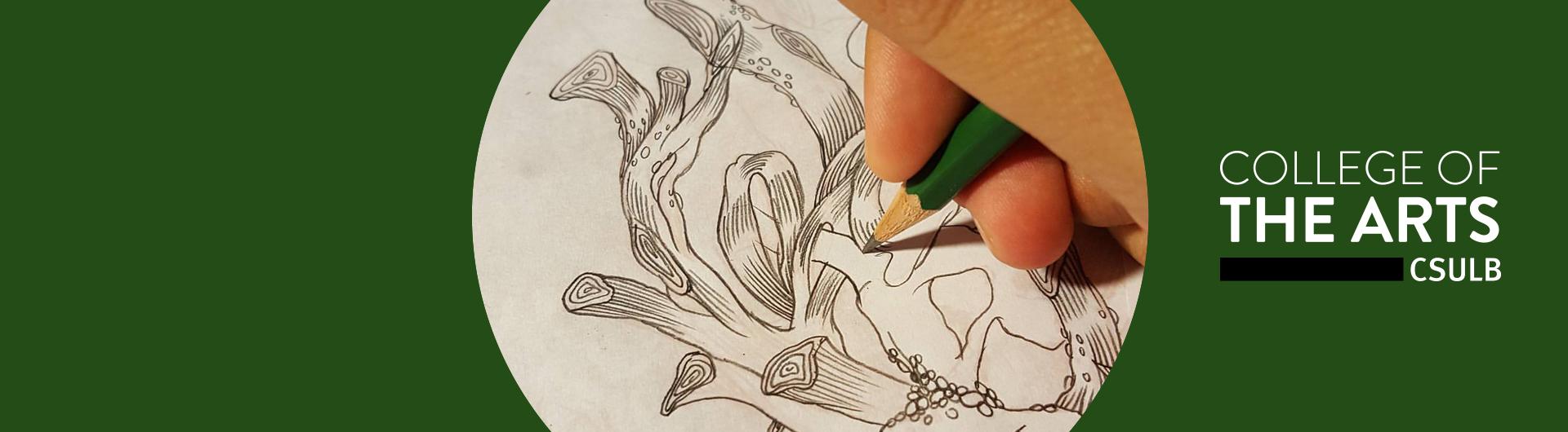 College of the Arts CSULB - a student illustrates an ocean scene