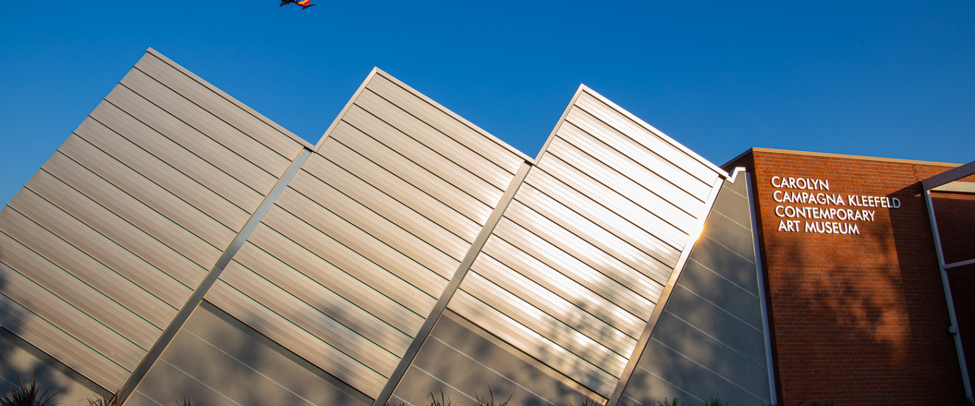 Carolyn Campagna Kleefeld Contemporary Art Museum exterior taken from Patron's Plaza. Photo by Tatiana Mata