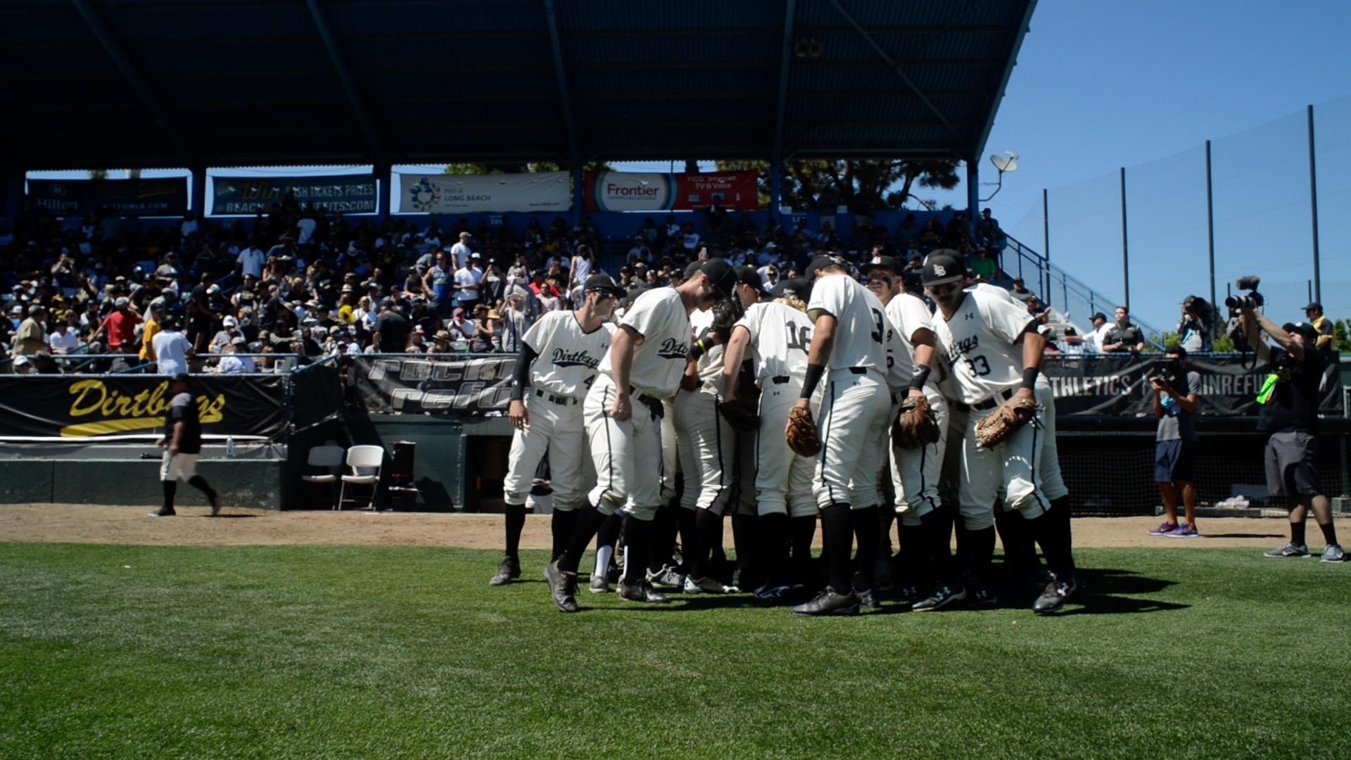 Dirtbags teams gets ready to take the field.